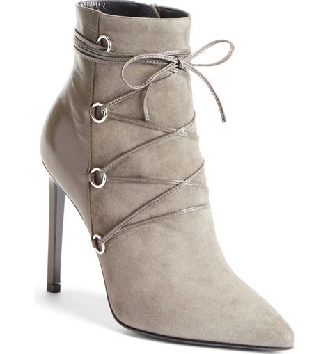 boots yves saint laurent mon paris|Saint Laurent suede bootie.